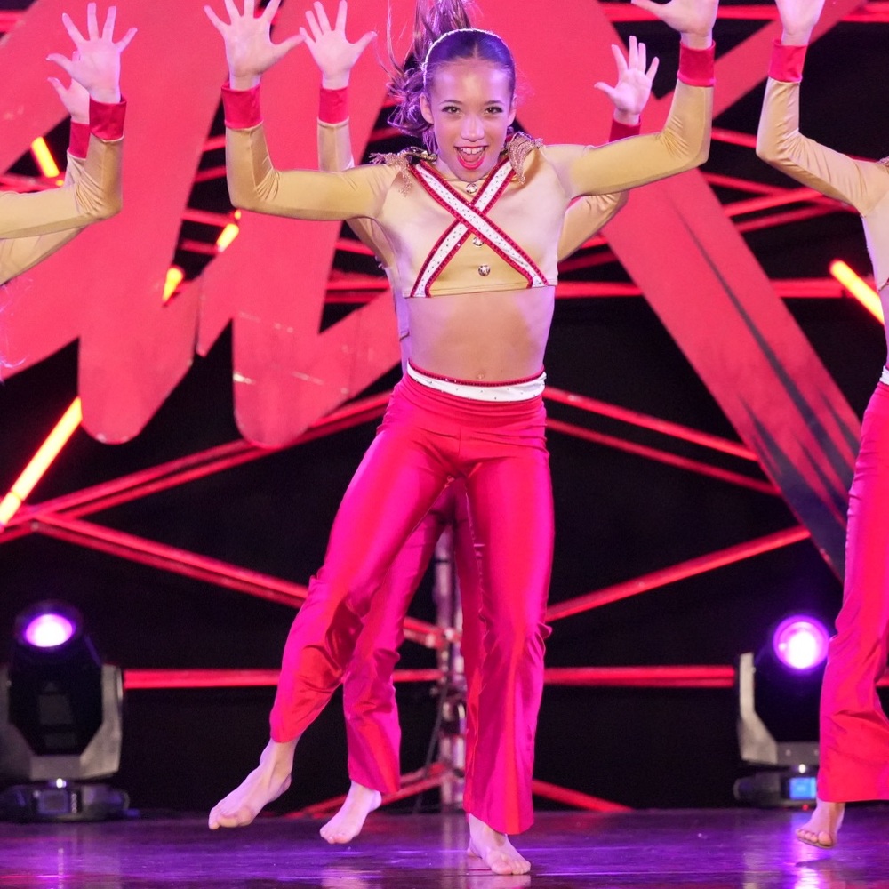 Custom Chelsea B Dance costume gold and red Size 10/12 Solider Theme Saints - Picture 2 of 12